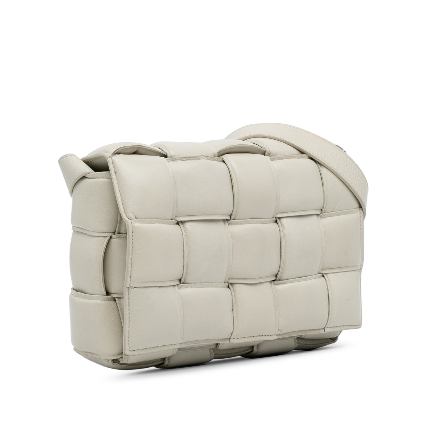 White Bottega Veneta Nappa Intrecciato Padded Cassette Crossbody