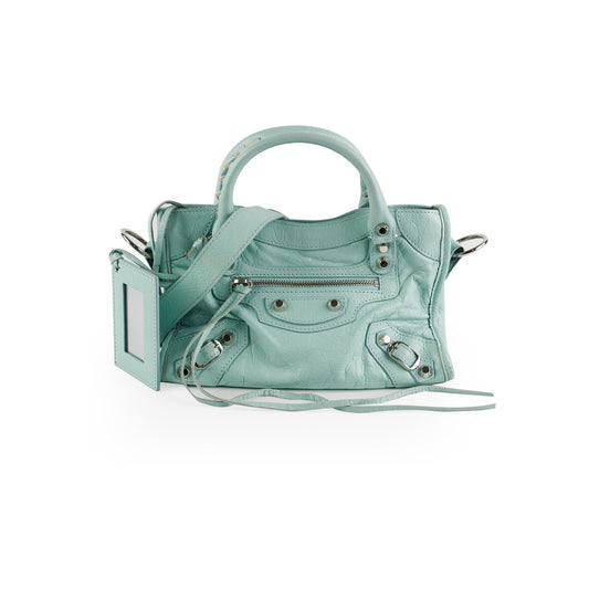 Balenciaga Classic Mini City Blue Tote Bag