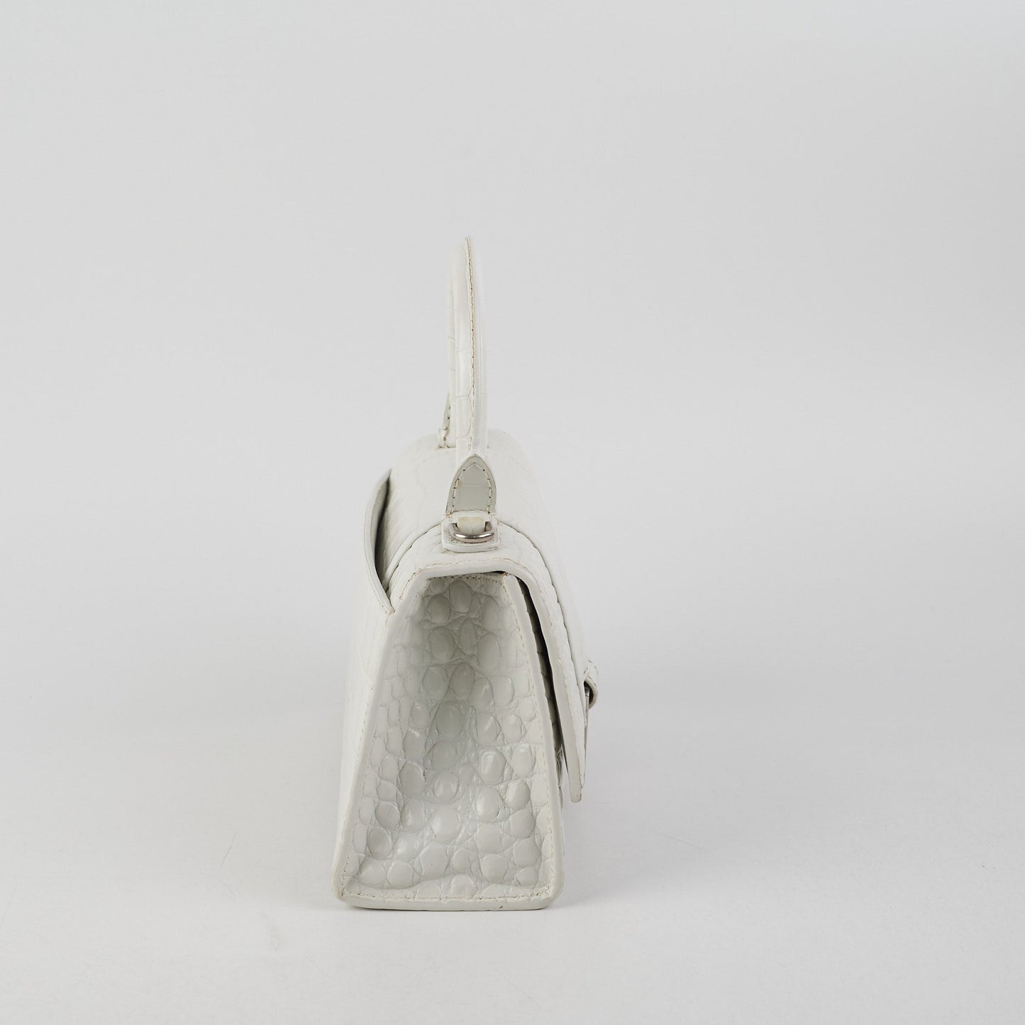 Balenciaga Hourglass XS White Croc