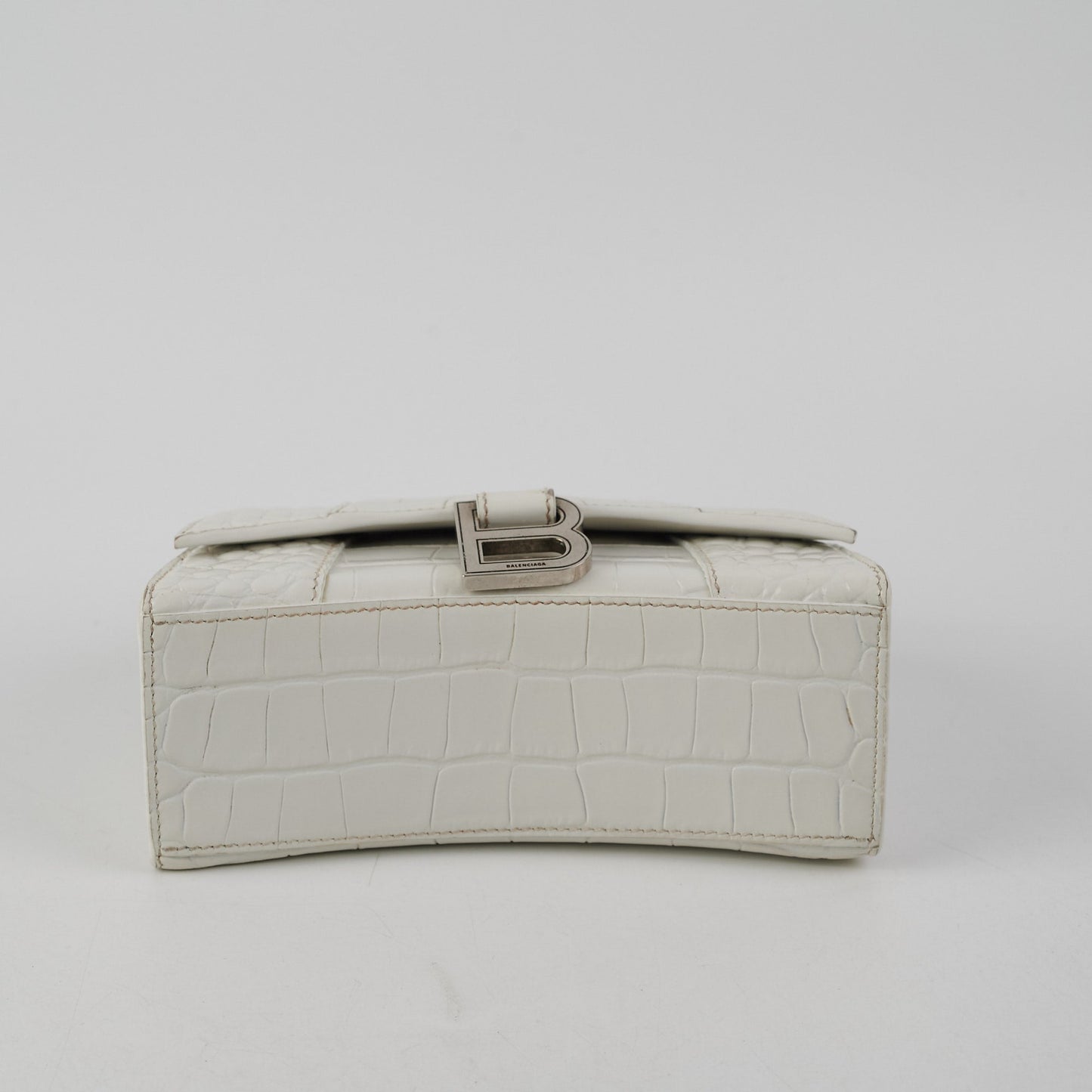 Balenciaga Hourglass XS White Croc