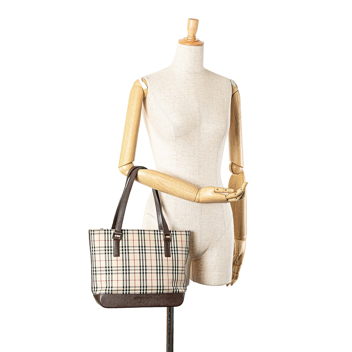 Brown Burberry House Check Canvas Tote