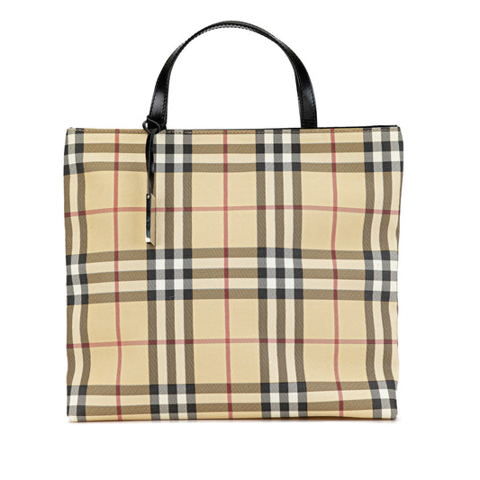 Tan Burberry House Check Canvas Tote