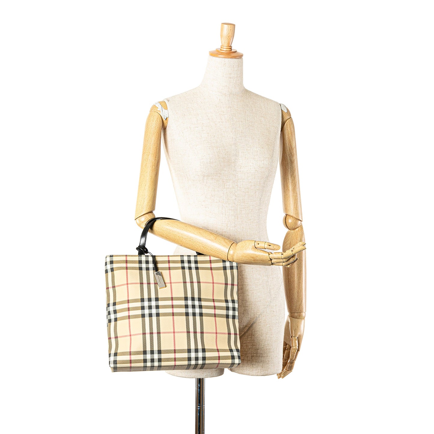 Tan Burberry House Check Canvas Tote