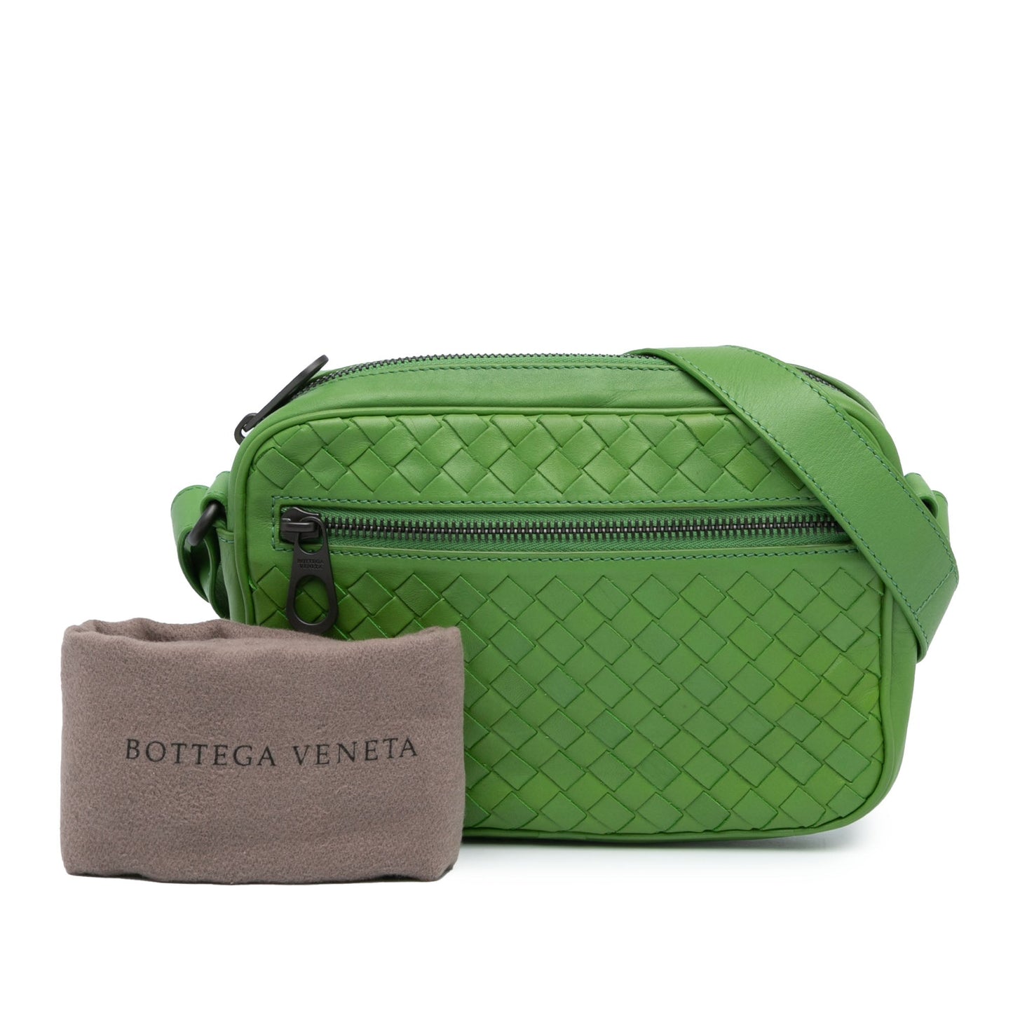 Green Bottega Veneta Intrecciato Crossbody