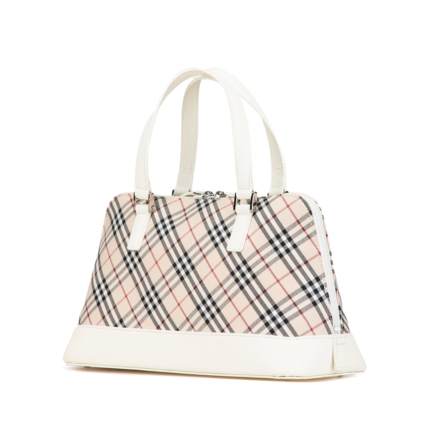 Beige Burberry Nova Check Canvas Handbag