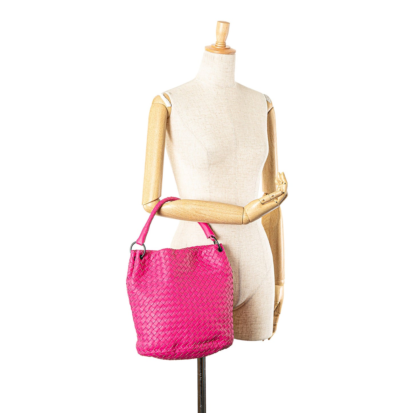 Pink Bottega Veneta Nappa Intrecciato Bucket Bag