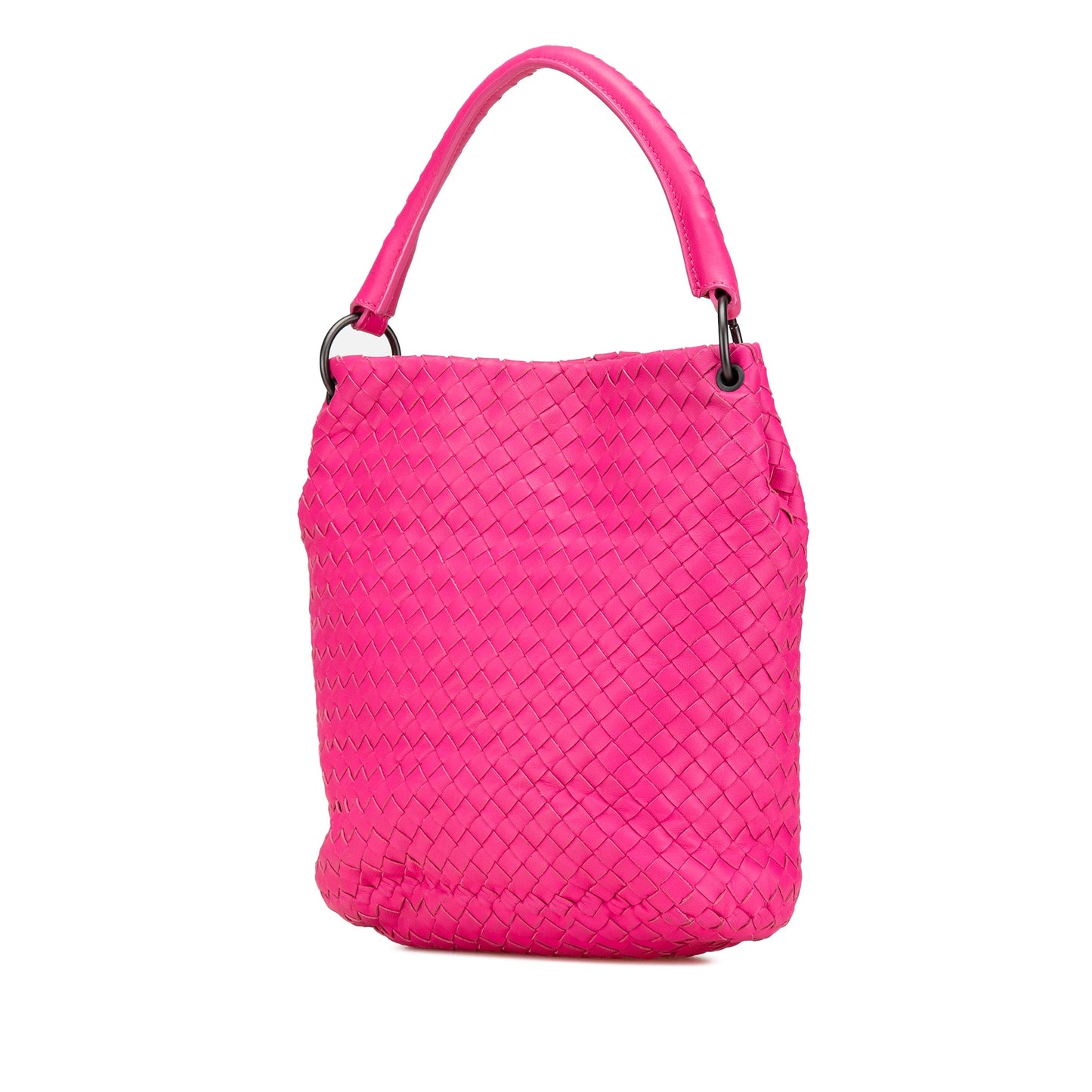 Pink Bottega Veneta Nappa Intrecciato Bucket Bag
