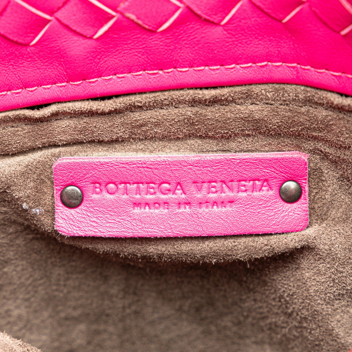 Pink Bottega Veneta Nappa Intrecciato Bucket Bag