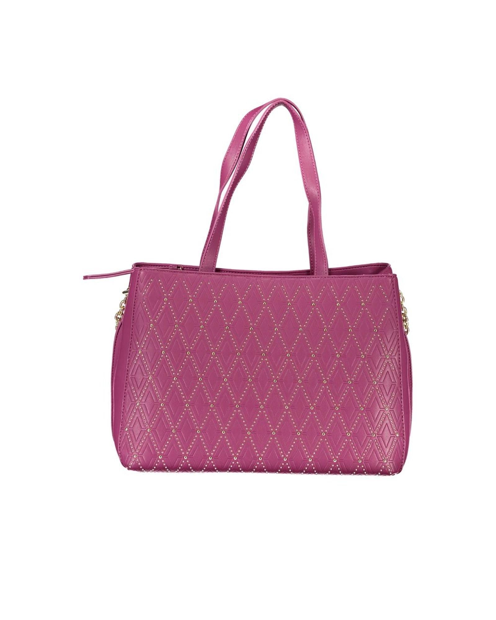 Valentino Bags Women's Purple Faux Leather Geometric Studded Tote Handbag ONE SIZE Purple