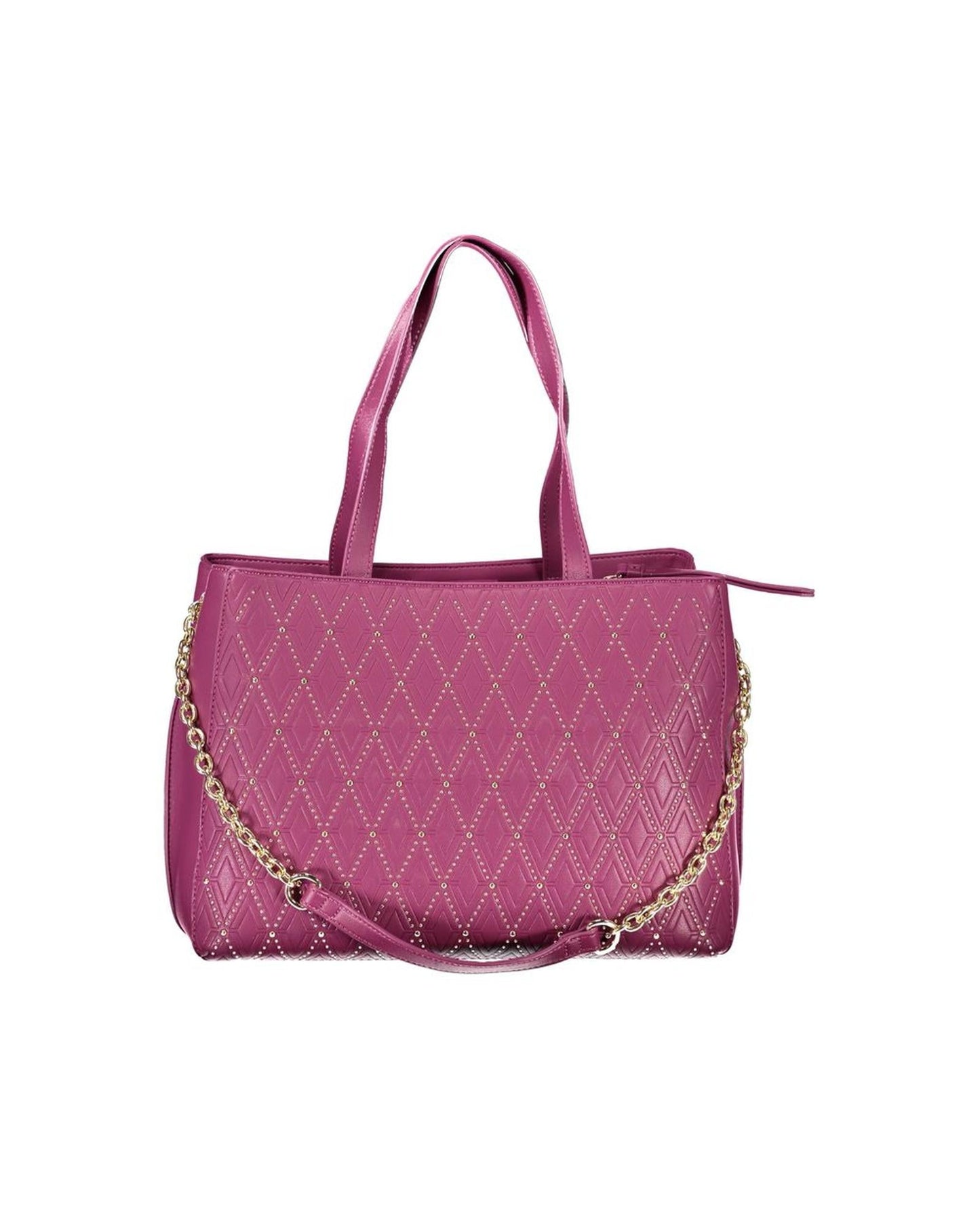 Valentino Bags  Women's Purple Faux Leather Geometric Studded Tote Handbag