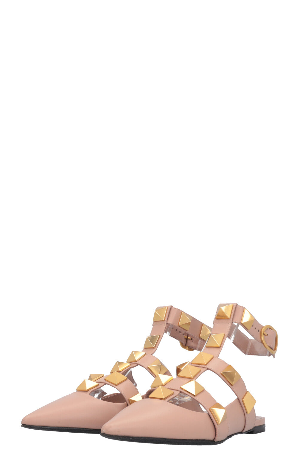 VALENTINO Roman Stud Flats Nude