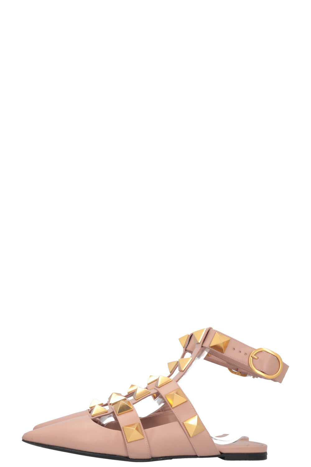 VALENTINO Roman Stud Flats Nude