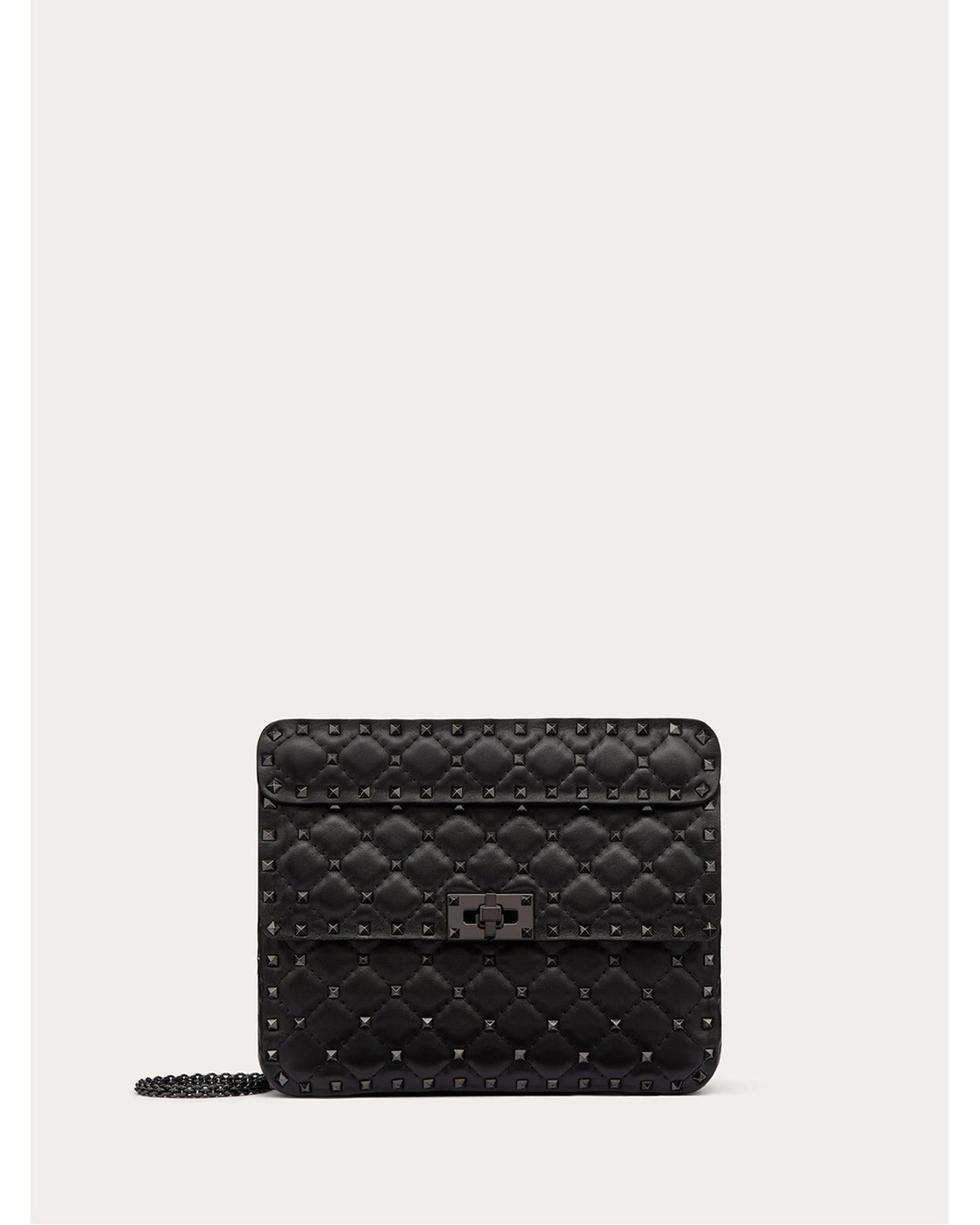 Valentino Garavani Rockstud Shoulder Bag Quilted Leather Women Black Handbags ONE SIZE Black