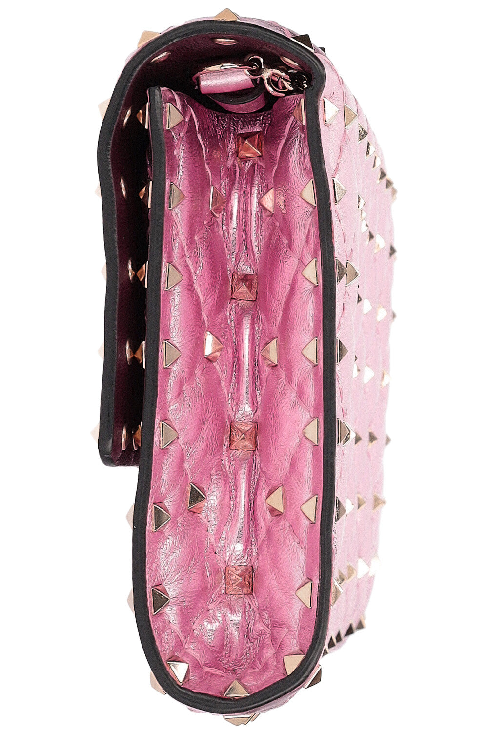VALENTINO Rockstud Spike Clutch Metallic Pink