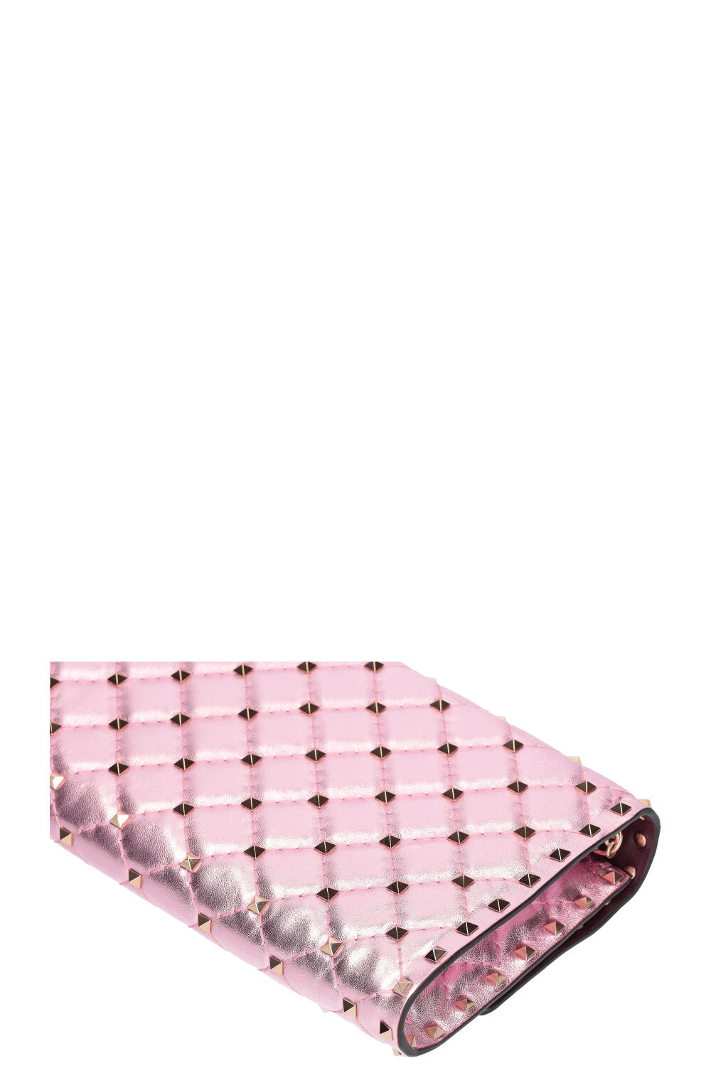 VALENTINO Rockstud Spike Clutch Metallic Pink