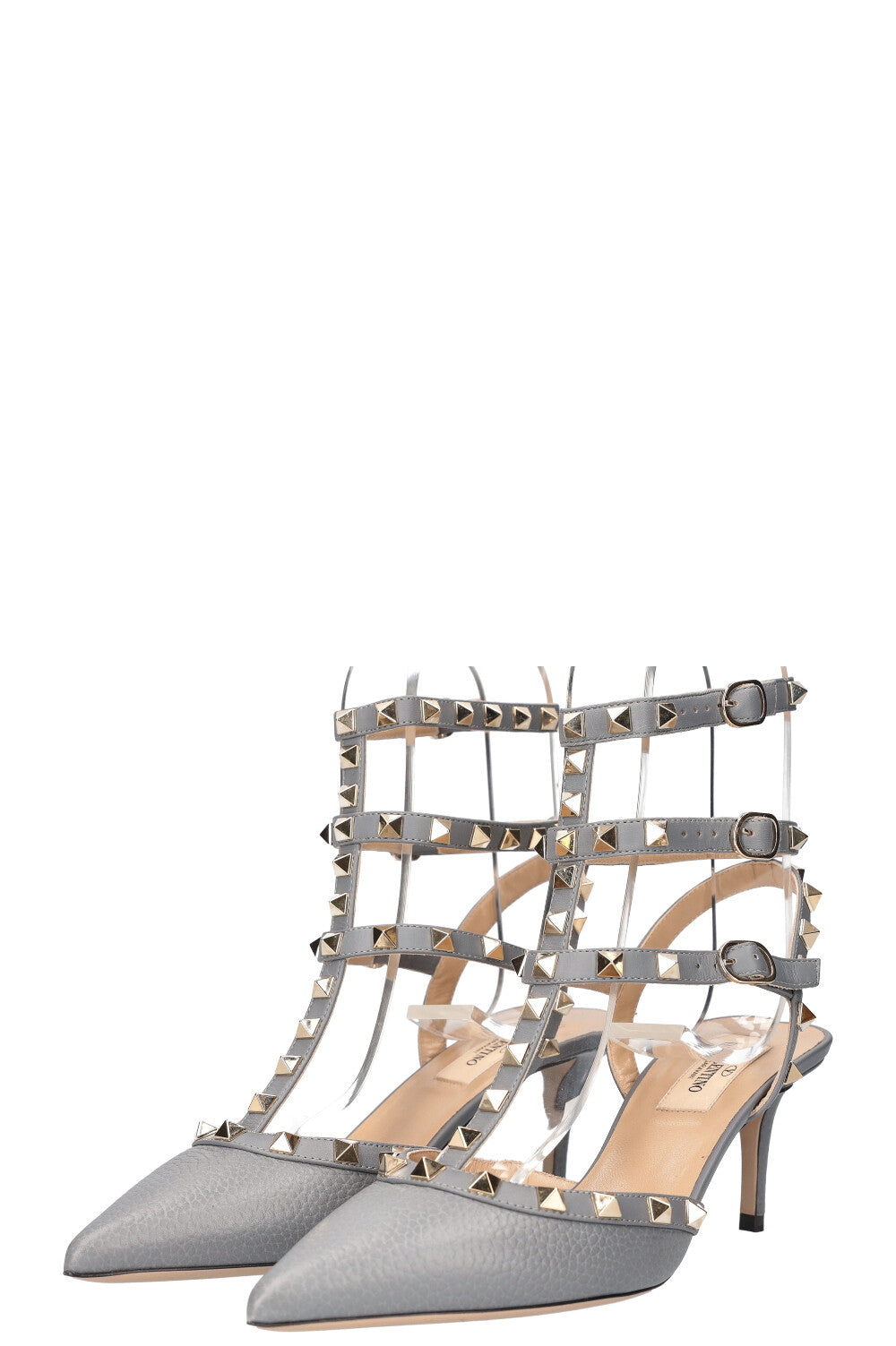 VALENTINO Rockstud Caged Heels Grey