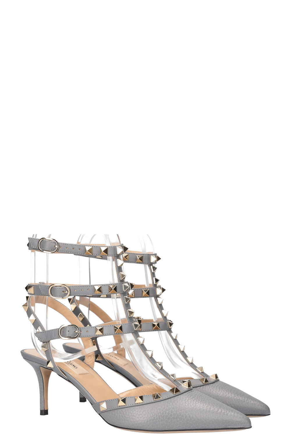 VALENTINO Rockstud Caged Heels Grey