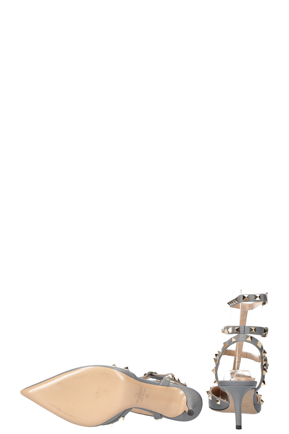 VALENTINO Rockstud Caged Heels Grey