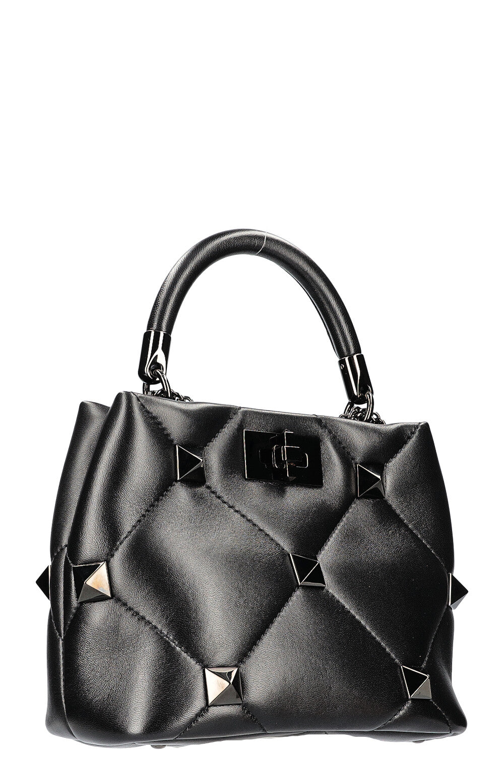 VALENTINO Roman Stud The Handle Bag All Black