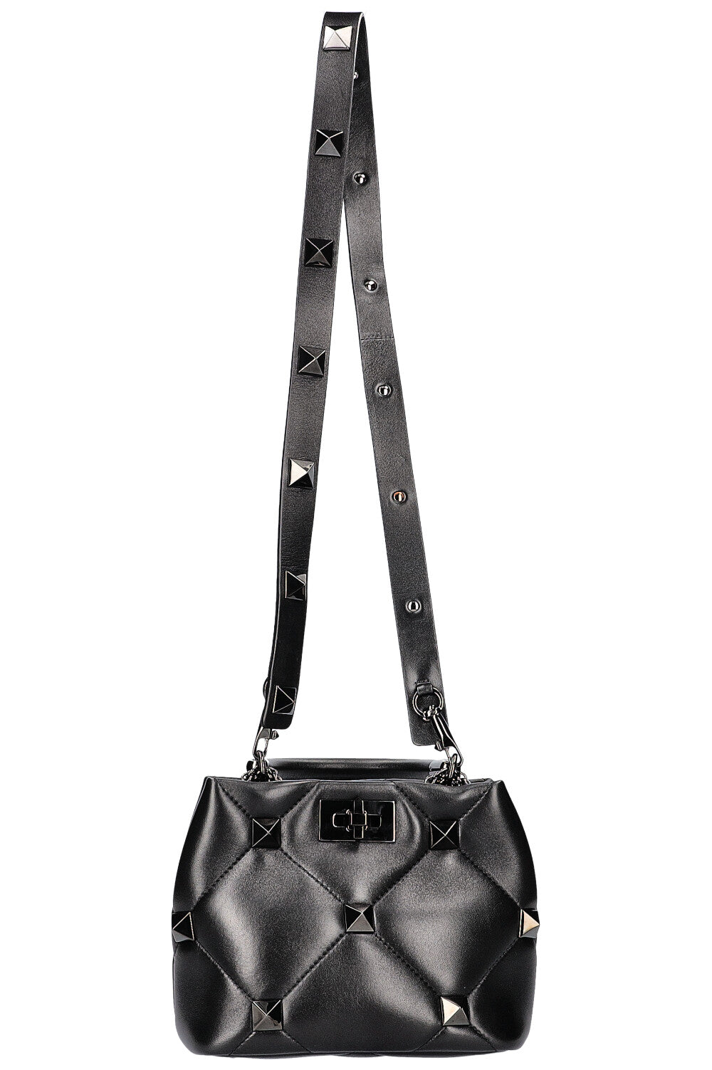 VALENTINO Roman Stud The Handle Bag All Black