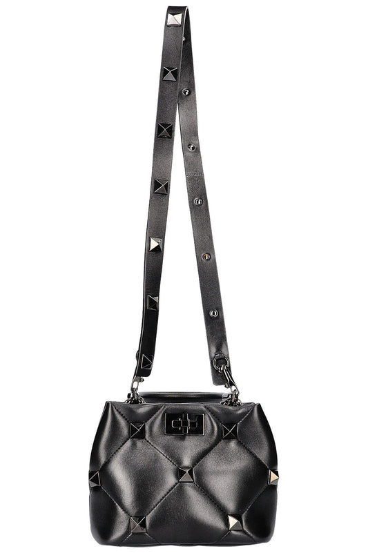 VALENTINO Roman Stud The Handle Bag All Black