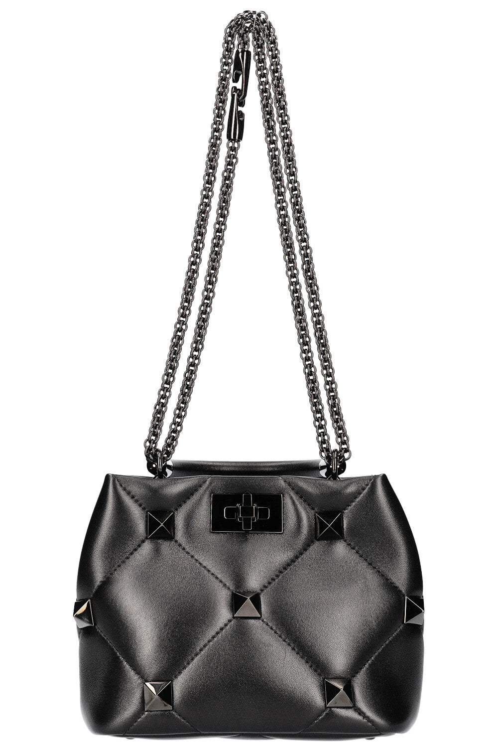 VALENTINO Roman Stud The Handle Bag All Black