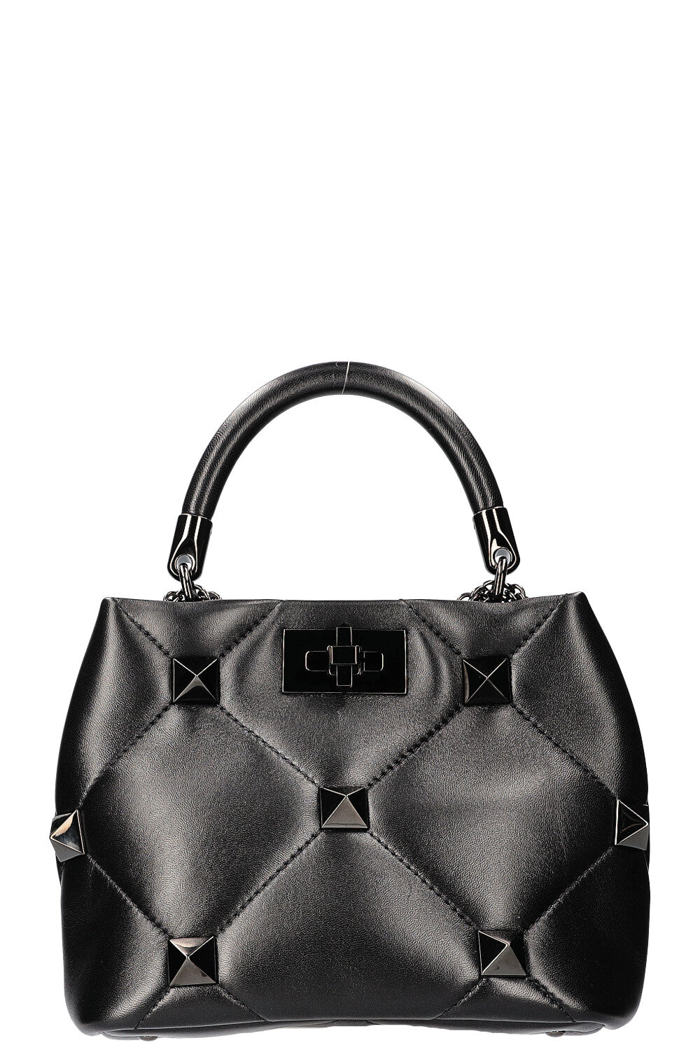 VALENTINO Roman Stud The Handle Bag All Black