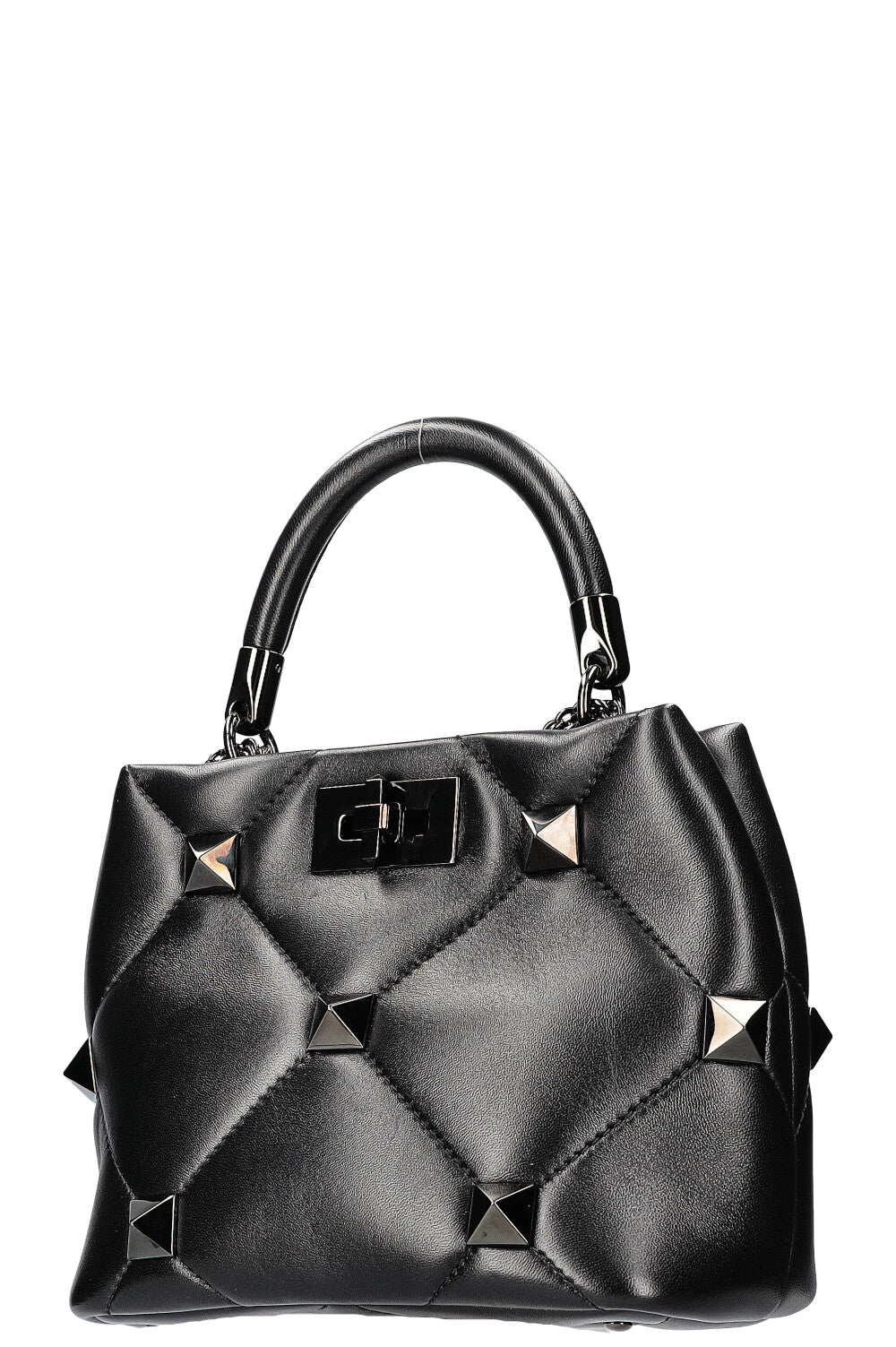 VALENTINO Roman Stud The Handle Bag All Black