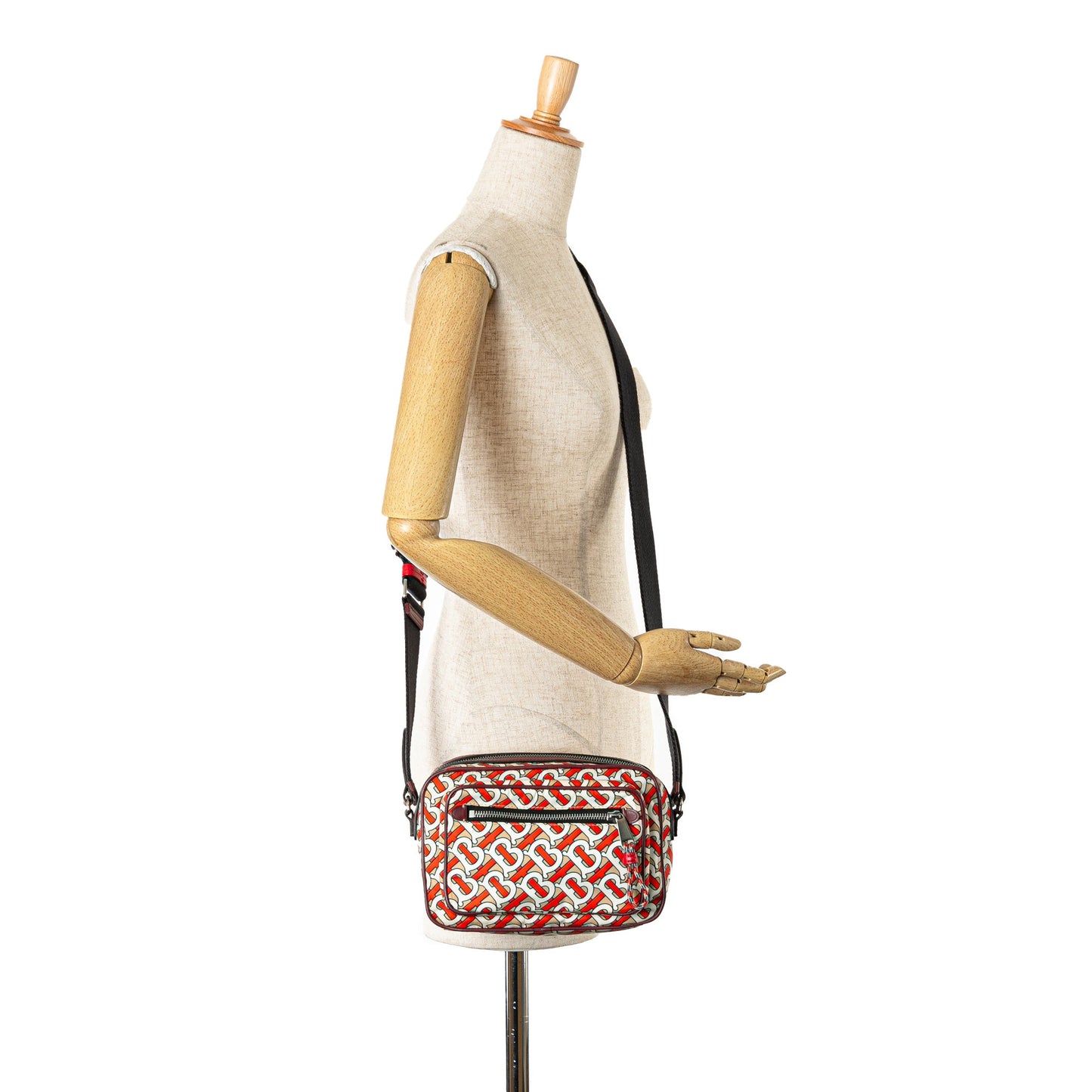 Orange Burberry TB Monogram Nylon Paddy Crossbody