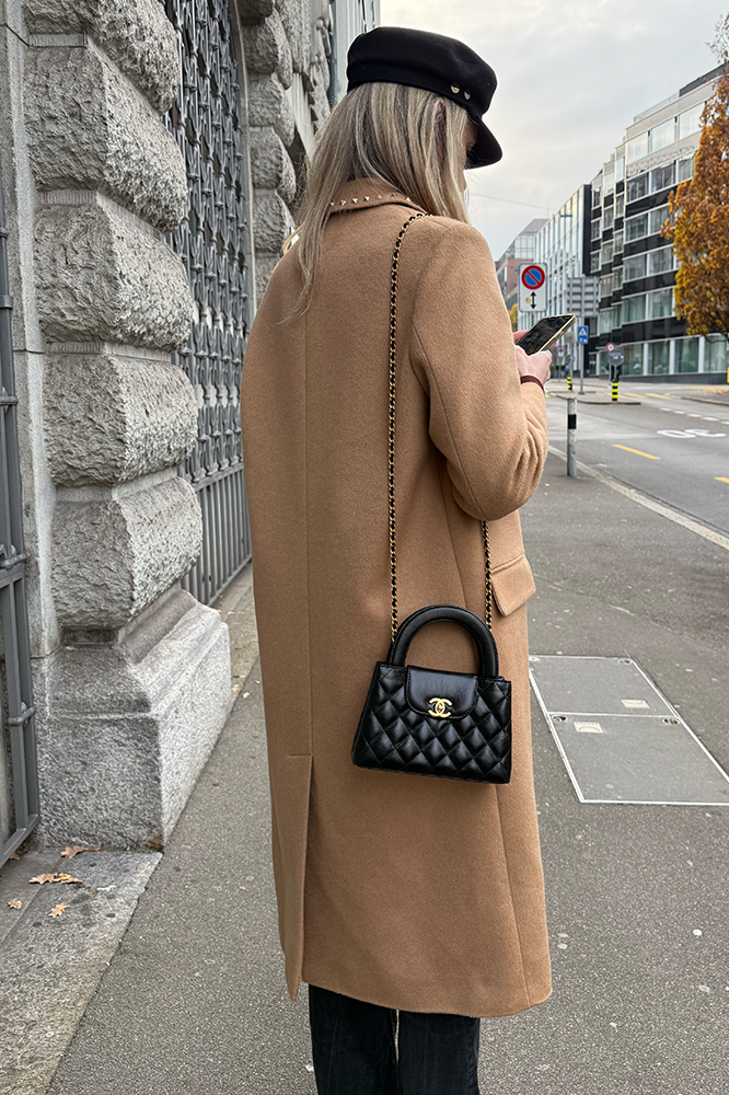 VALENTINO Rockstuds Coat Camel Hair Beige