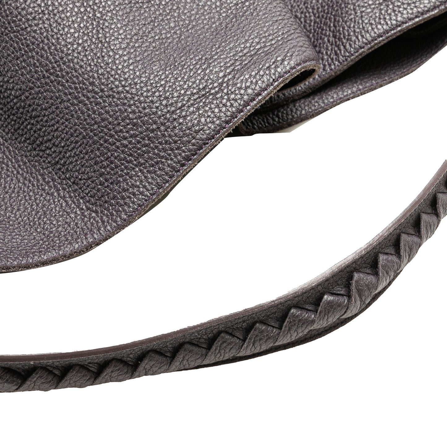 Purple Bottega Veneta Intrecciato Trimmed Washed Cervo Shoulder Bag