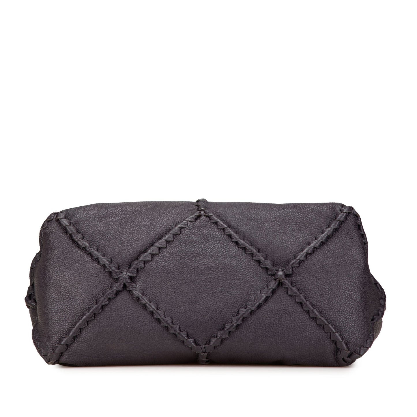 Purple Bottega Veneta Intrecciato Trimmed Washed Cervo Shoulder Bag