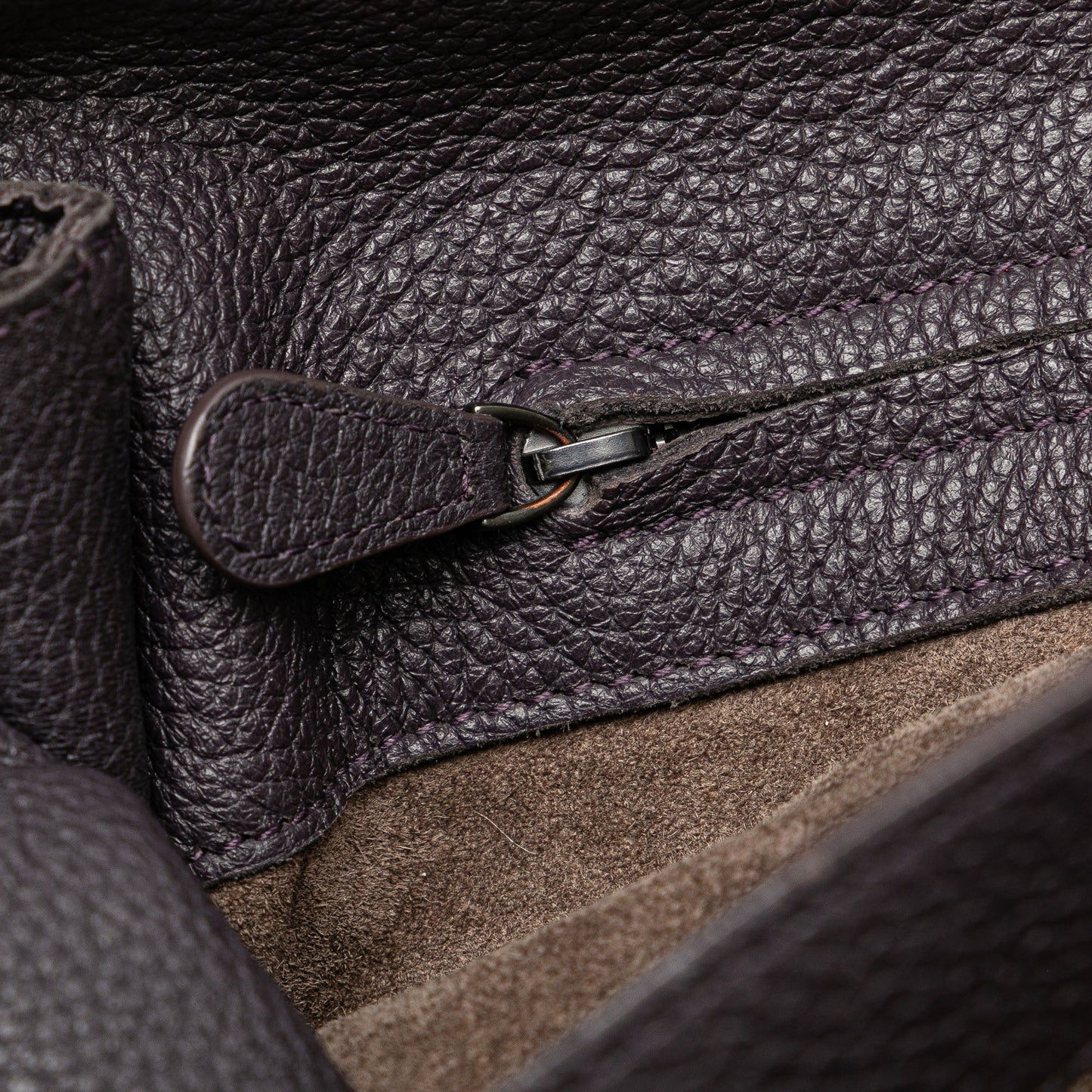 Purple Bottega Veneta Intrecciato Trimmed Washed Cervo Shoulder Bag