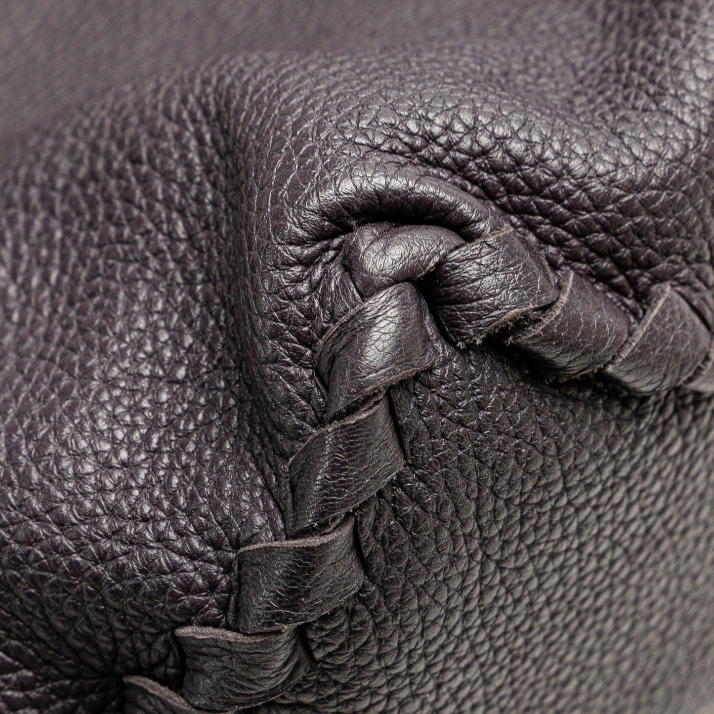 Purple Bottega Veneta Intrecciato Trimmed Washed Cervo Shoulder Bag