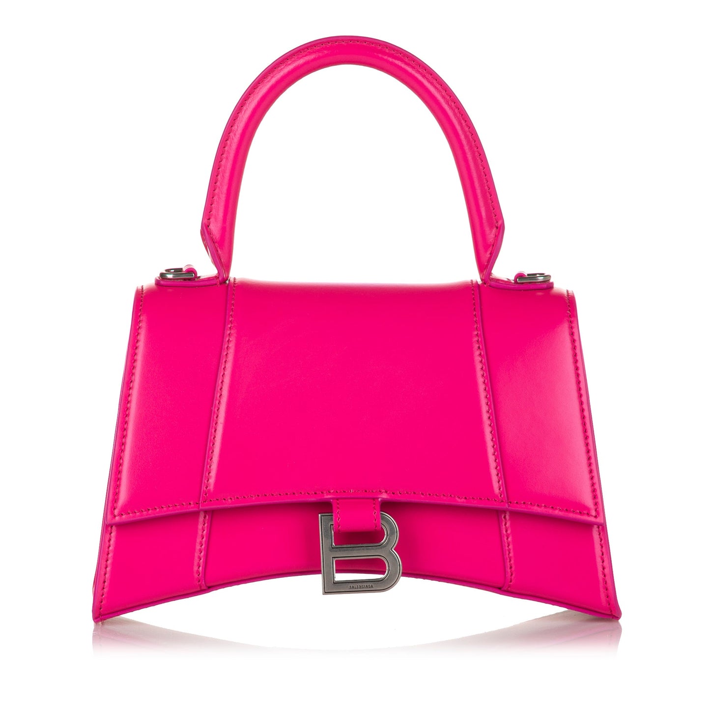 Pink Balenciaga Hourglass Leather Satchel