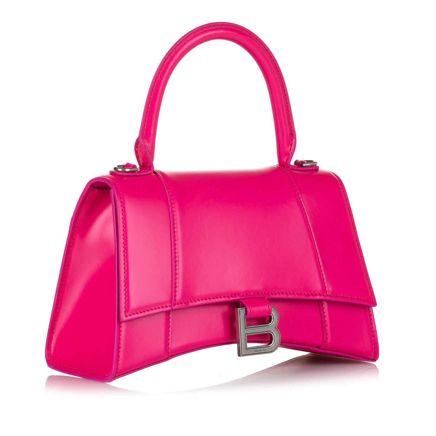 Pink Balenciaga Hourglass Leather Satchel