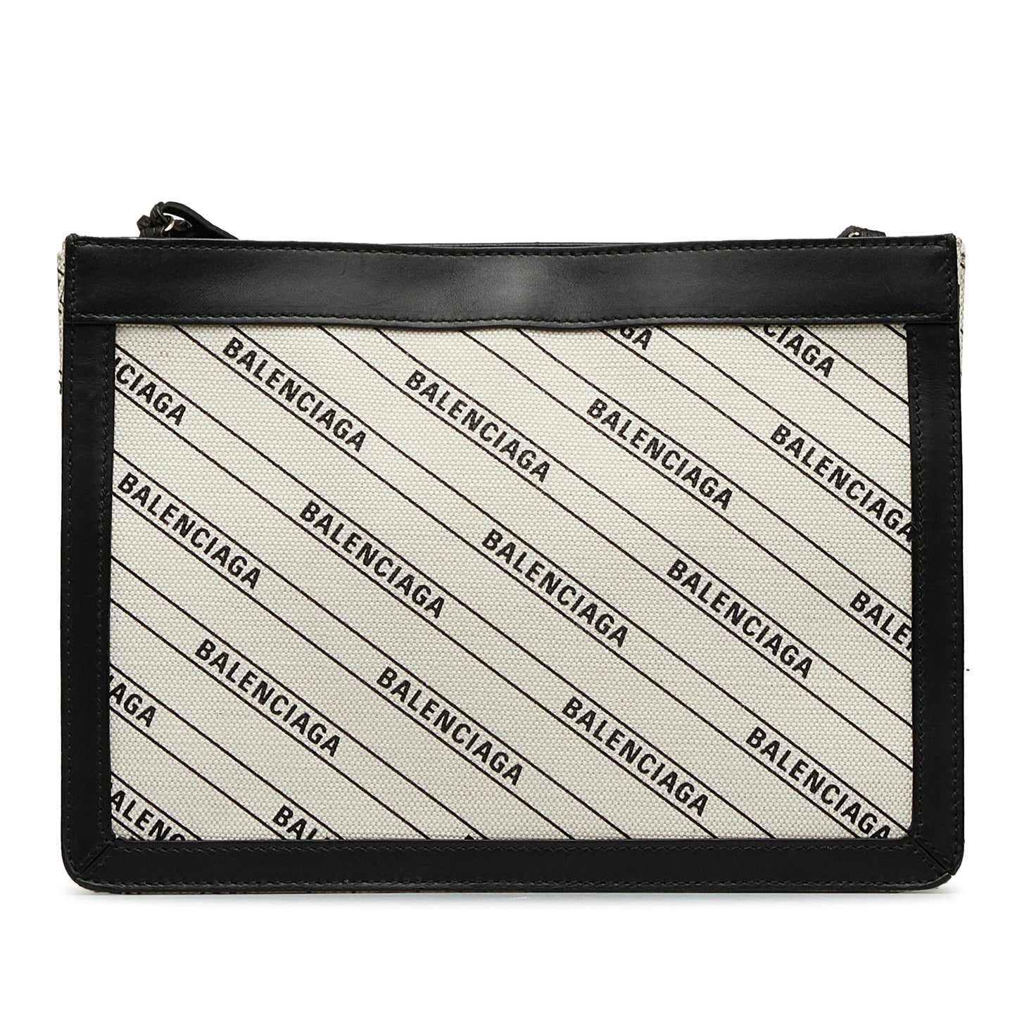 Balenciaga Sac All Over Logo Navy Pochette S