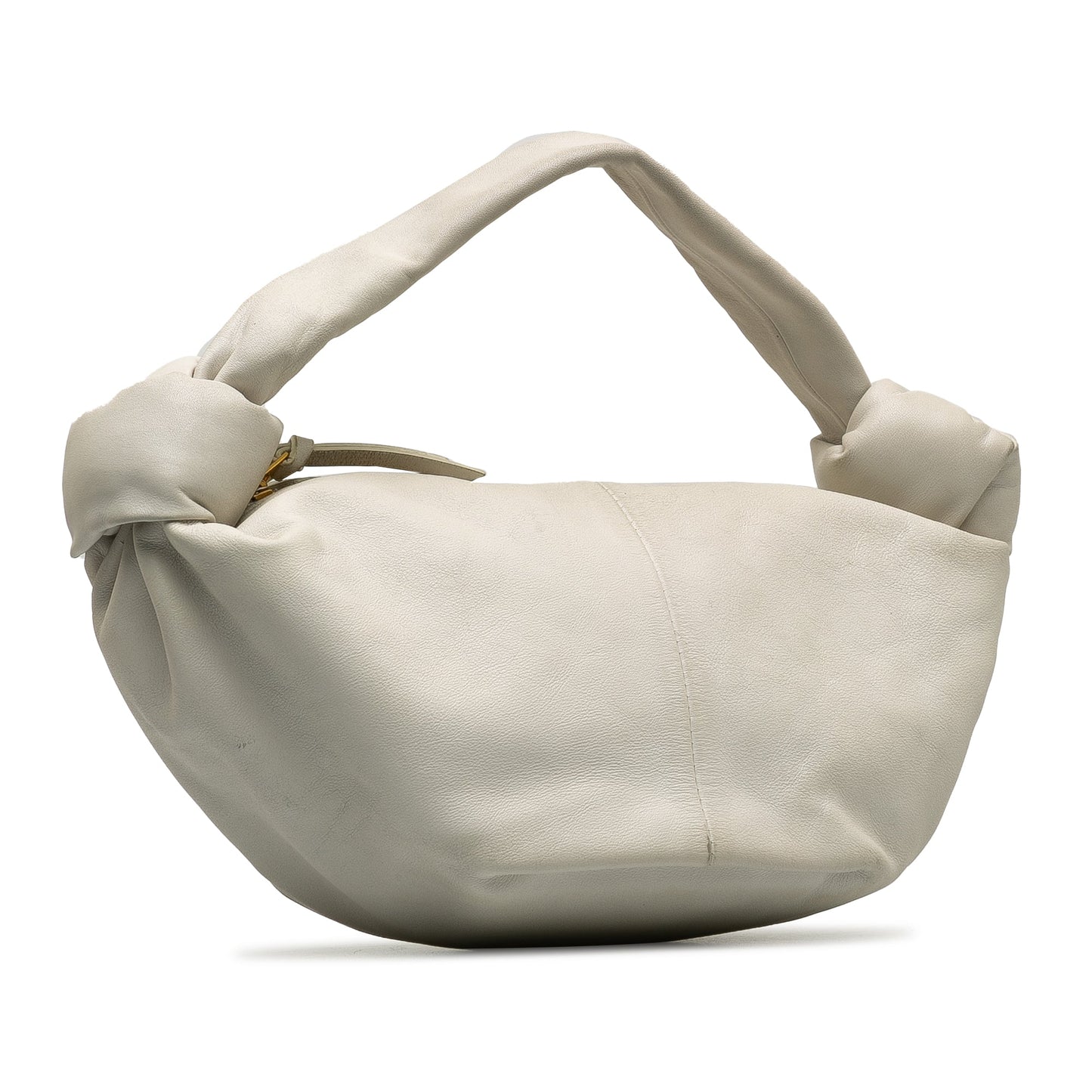 White Bottega Veneta Mini Lambskin Double Knot Bag