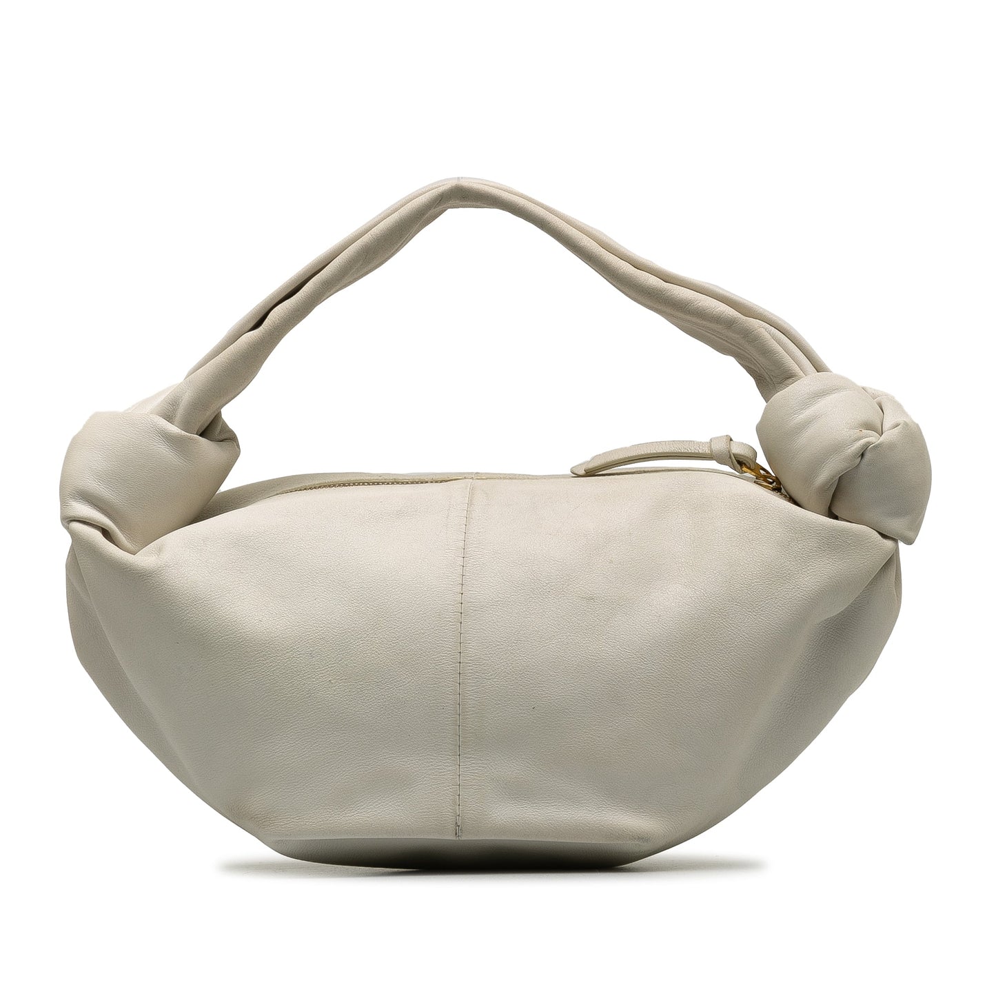 White Bottega Veneta Mini Lambskin Double Knot Bag