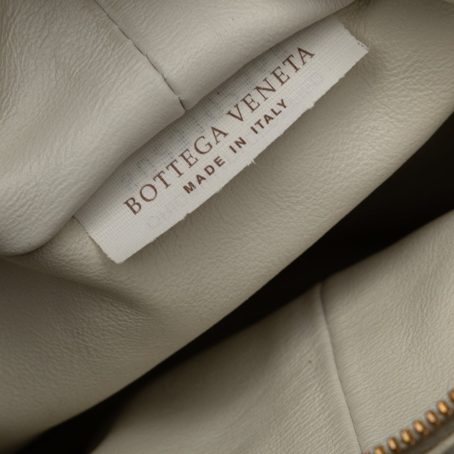 White Bottega Veneta Mini Lambskin Double Knot Bag