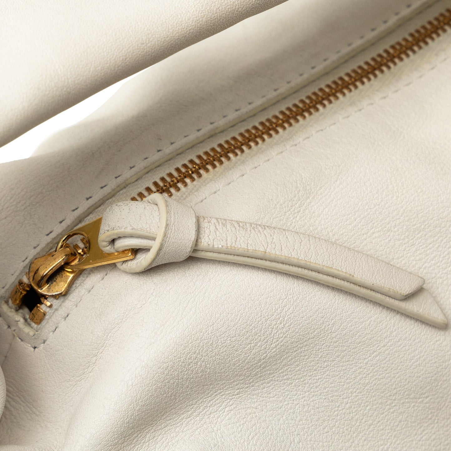 White Bottega Veneta Mini Lambskin Double Knot Bag