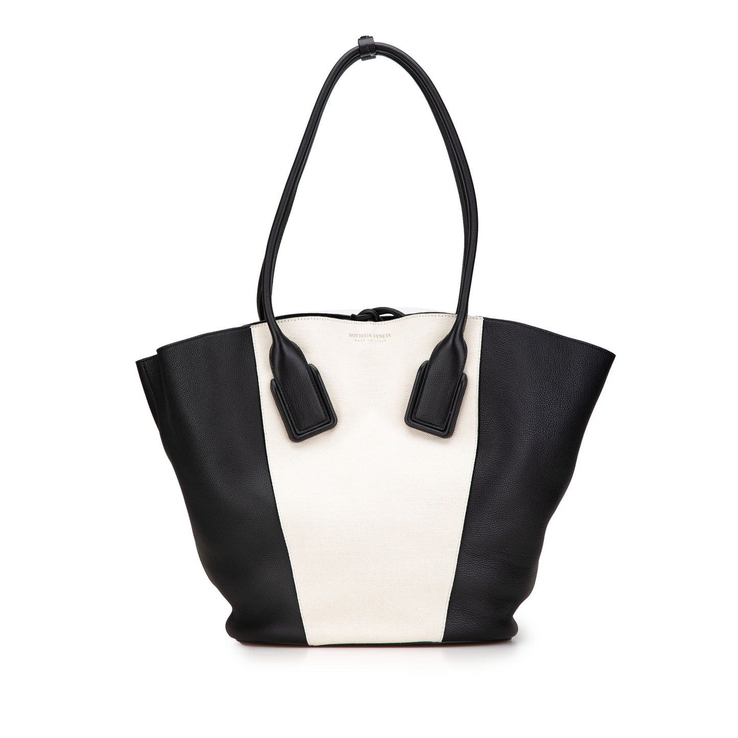 White Bottega Veneta Large Canvas and Leather Basket Tote