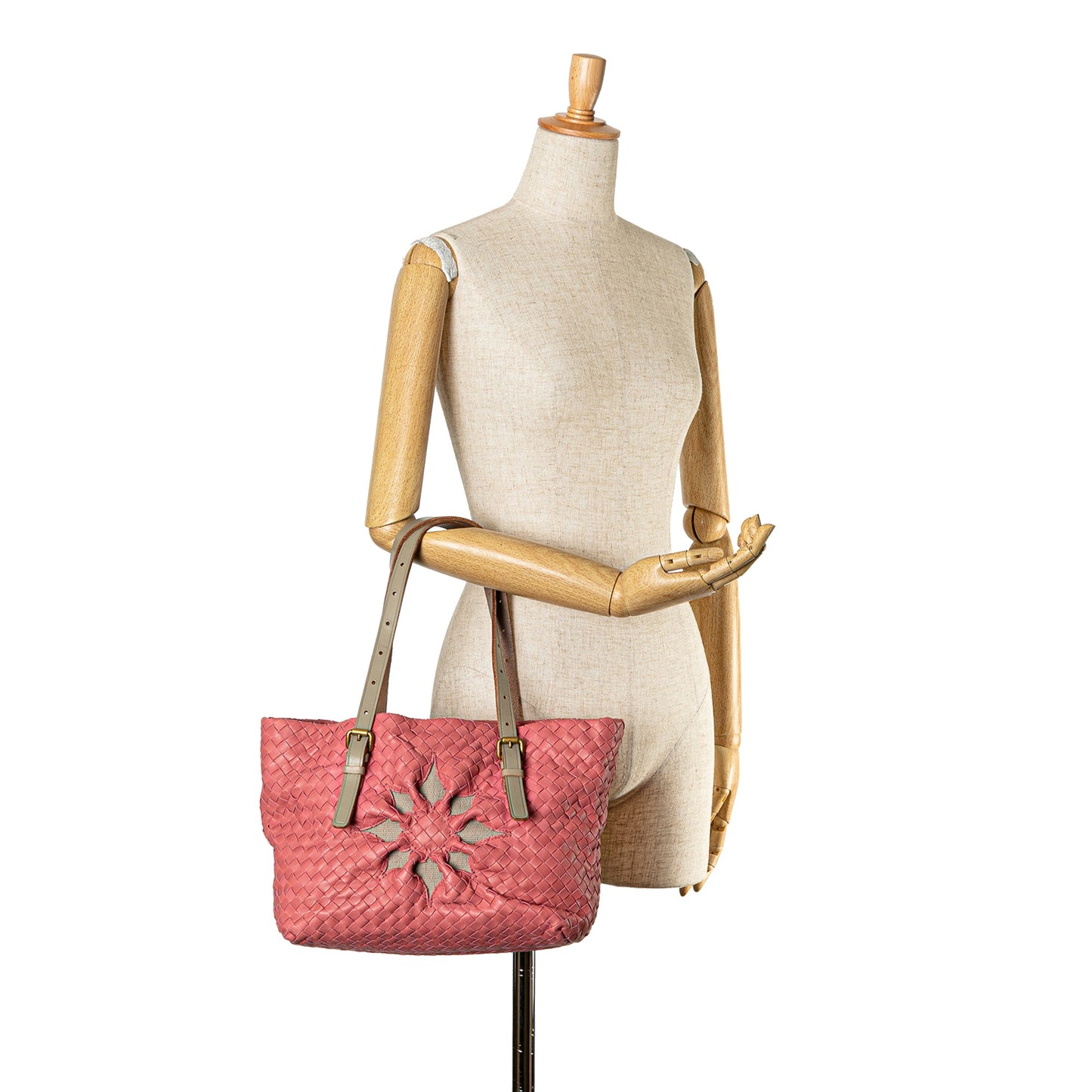 Pink Bottega Veneta Intrecciato Marquise Flower Tote