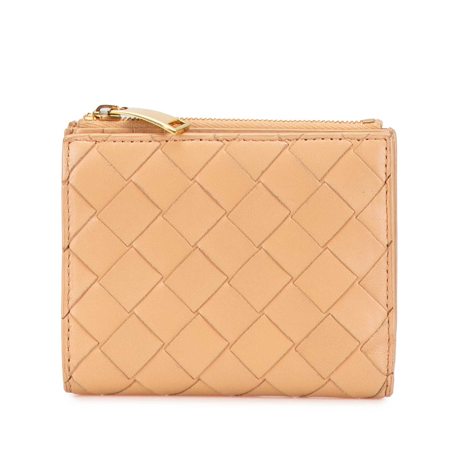 Tan Bottega Veneta Nappa Intrecciato Bifold Wallet