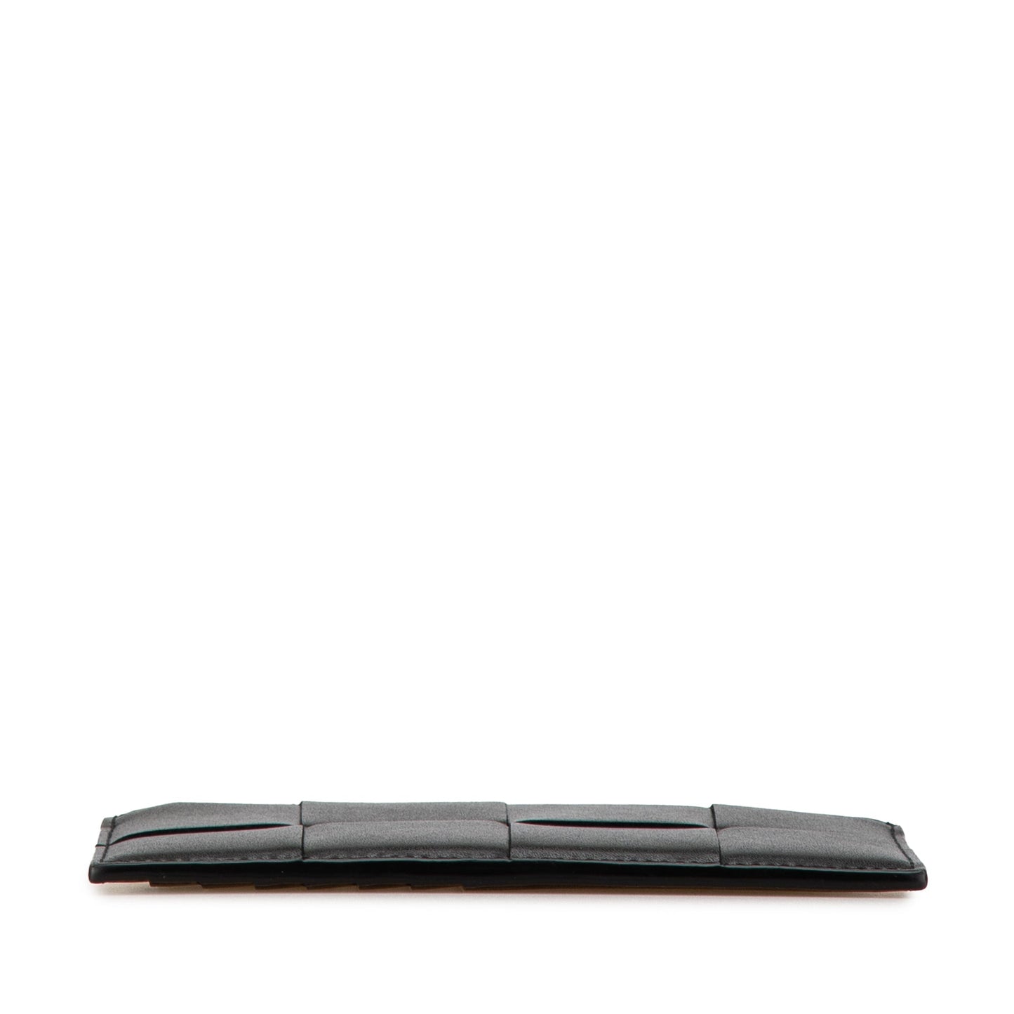 Black Bottega Veneta Intreccio Slim Cassette Zip Card Holder
