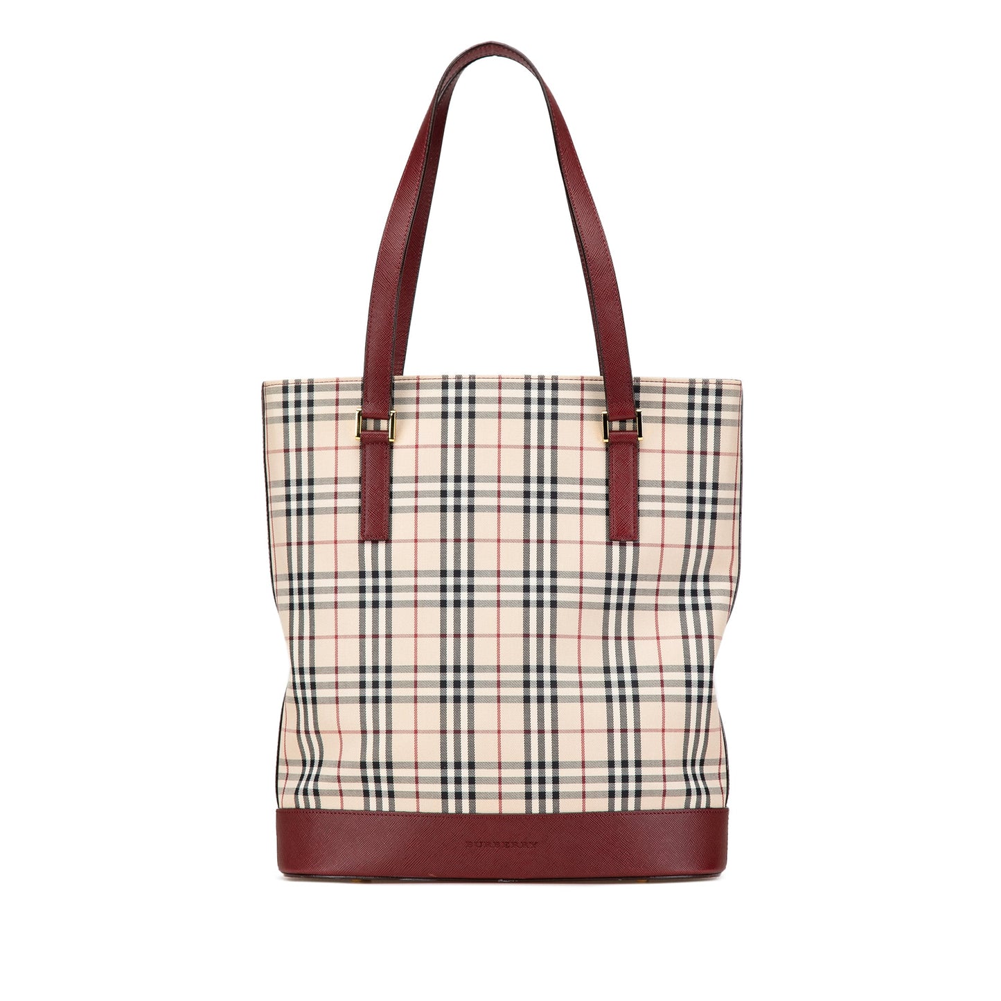 Beige Burberry House Check Canvas Tote