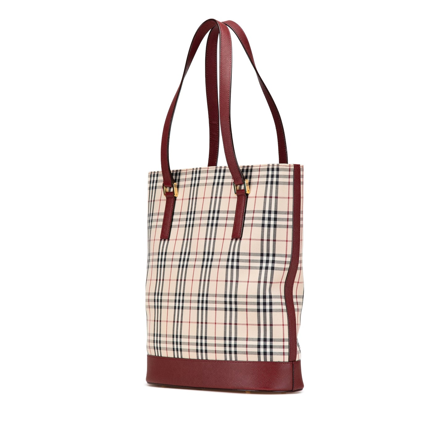 Beige Burberry House Check Canvas Tote