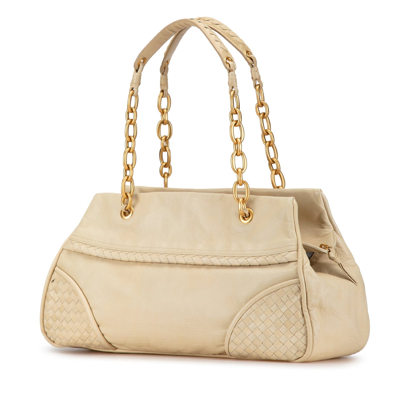 Bottega Veneta Sac Intrecciato-Trimmed Shoulder Bag