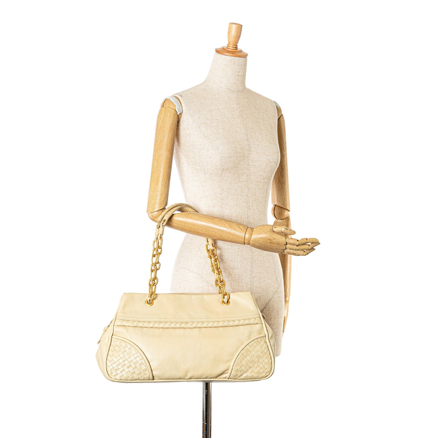 Bottega Veneta Sac Intrecciato-Trimmed Shoulder Bag