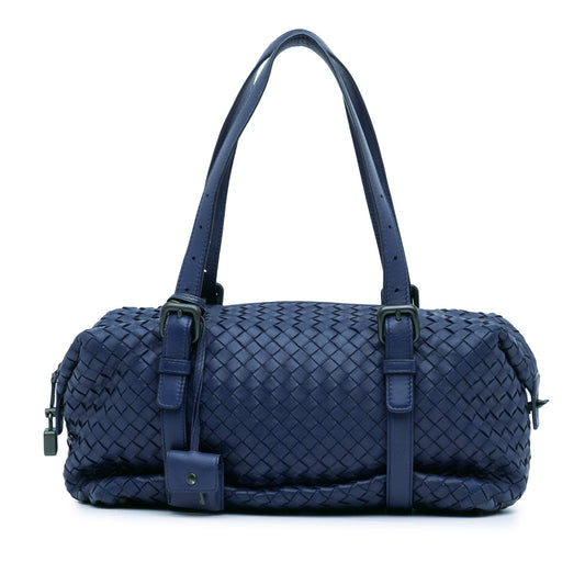 Blue Bottega Veneta Nappa Intrecciato Montaigne Shoulder Bag